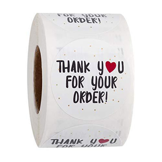 500 Thank You For Your Order Stickers 2.54cm Business Round Adhesive Sticker