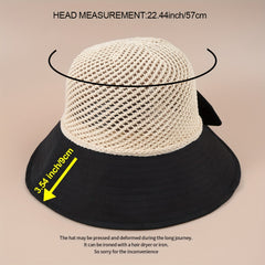 Bowknot Hollow Stitching Bucket Hat Sunscreen Beach Hat