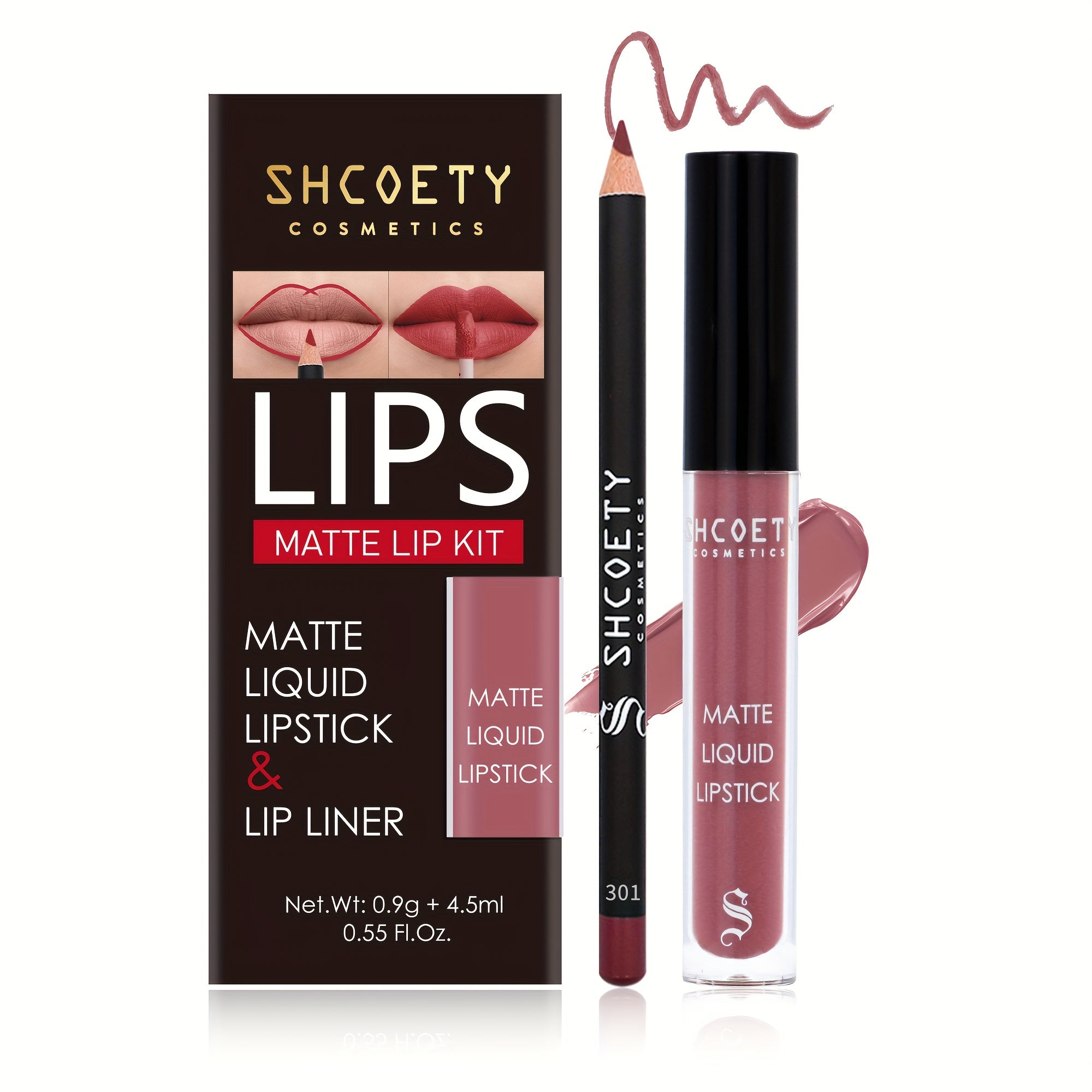 2-in-1 Lipliner & Lip Glaze Set Waterproof Sweat Resistant
