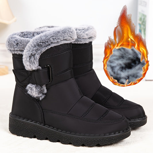 Women's Faux Fur Snow Boots Thermal Winter Mid Calf Boots