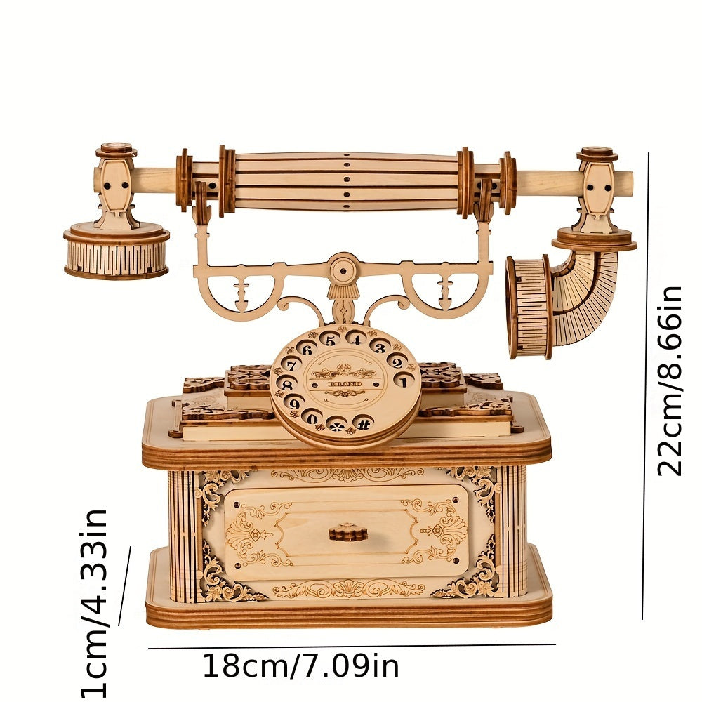 135pcs 3D Wooden Retro Telephone Puzzle for Adults