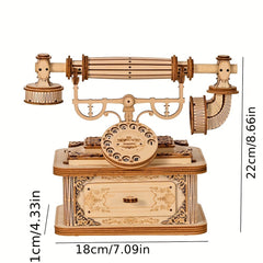 135pcs 3D Wooden Retro Telephone Puzzle for Adults