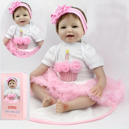 22 Inch Reborn Dolls Soft Silicone Vinyl Toddlers Dolls Boy Girl Toys