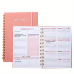 Weekly Goals Notebook B5 Size Spiral Bound Habit Tracker To-Do List Planner