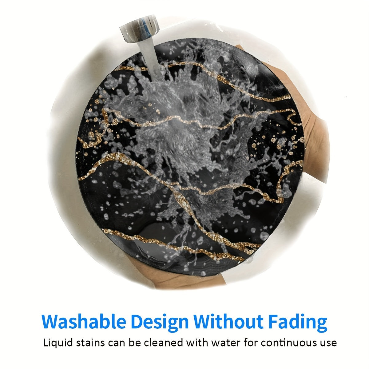 Marble Pattern Round Mouse Pad Non Slip Rubber Base Mousepad
