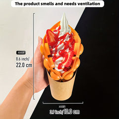Realistic Egg Waffle Model Display Prop for Bakeries