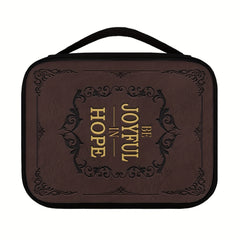 Vintage Text Pattern Bible Cover Portable Book Box Church Bag