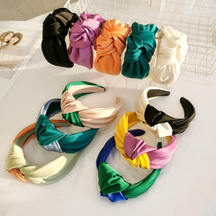 Satin Knotted Hairband Women Hair Accessories