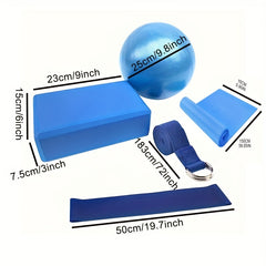 5-Piece Adult Yoga & Pilates Set with Ball, Block, Bands