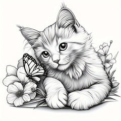 Cat Coloring Book 22 Pages Thick Paper Fun Creative Halloween Christmas Gift