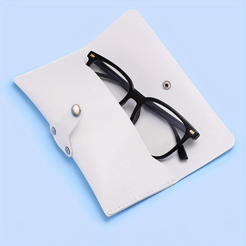 Snap Button Eyeglasses Bag PU Leather Glasses Sunglasses Pouch