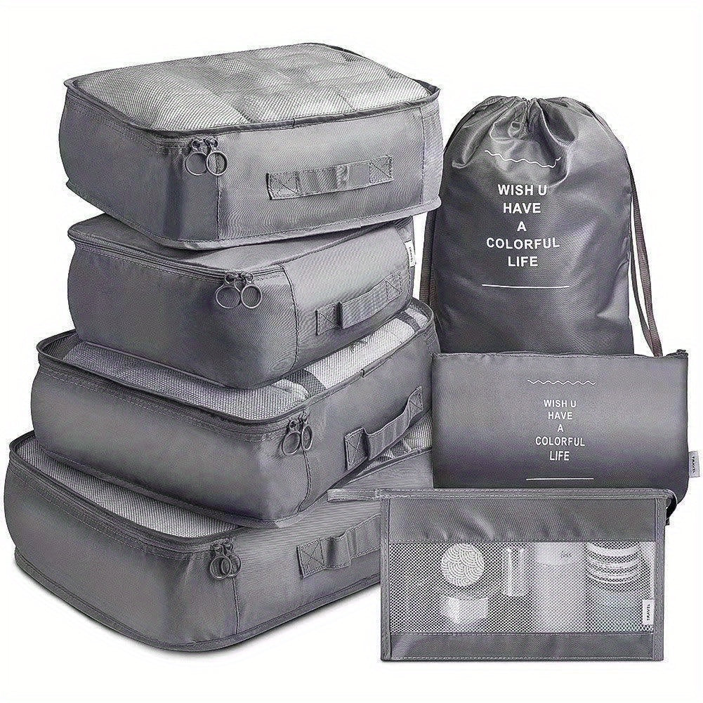 7-Piece Travel Storage Bag Set for Clothes Luggage Sorting