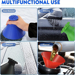 2pcs Car Windshield Ice Scraper Funnel Snow Removal Shovel De Ice Tool Winter