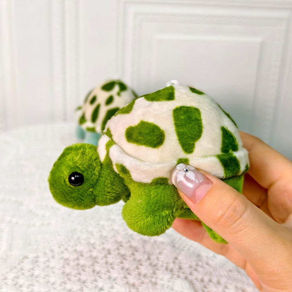 Soft Plush Turtle Toy with Block Shell & Posable Legs