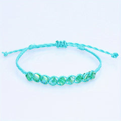 Crystal Charm Friendship Bracelet Hand Woven Rope for Friends