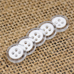 10PCS Resin Button Oil Printing Wide Side Four Eyes Button