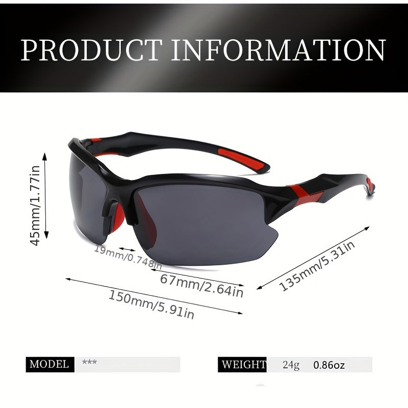 2pcs Men's Casual Goggles Transparent Lens Sports Sunglasses UV400