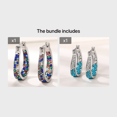 Multicolor Zircon Horseshoe Earrings Wedding Party Accessories