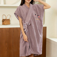 Adjustable Closure Bath Wrap Absorbent Bath Skirt Wearable Bath Robe