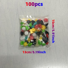 100 Pcs Car Plastic Fastener Nylon Rivets Door Nail Inner Plate