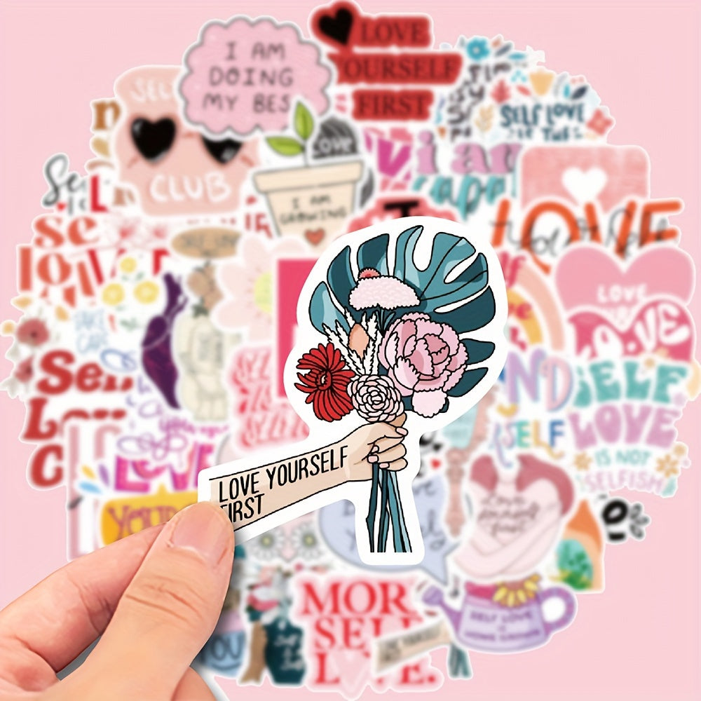 50pcs Self Love Stickers Waterproof Graffiti Stickers