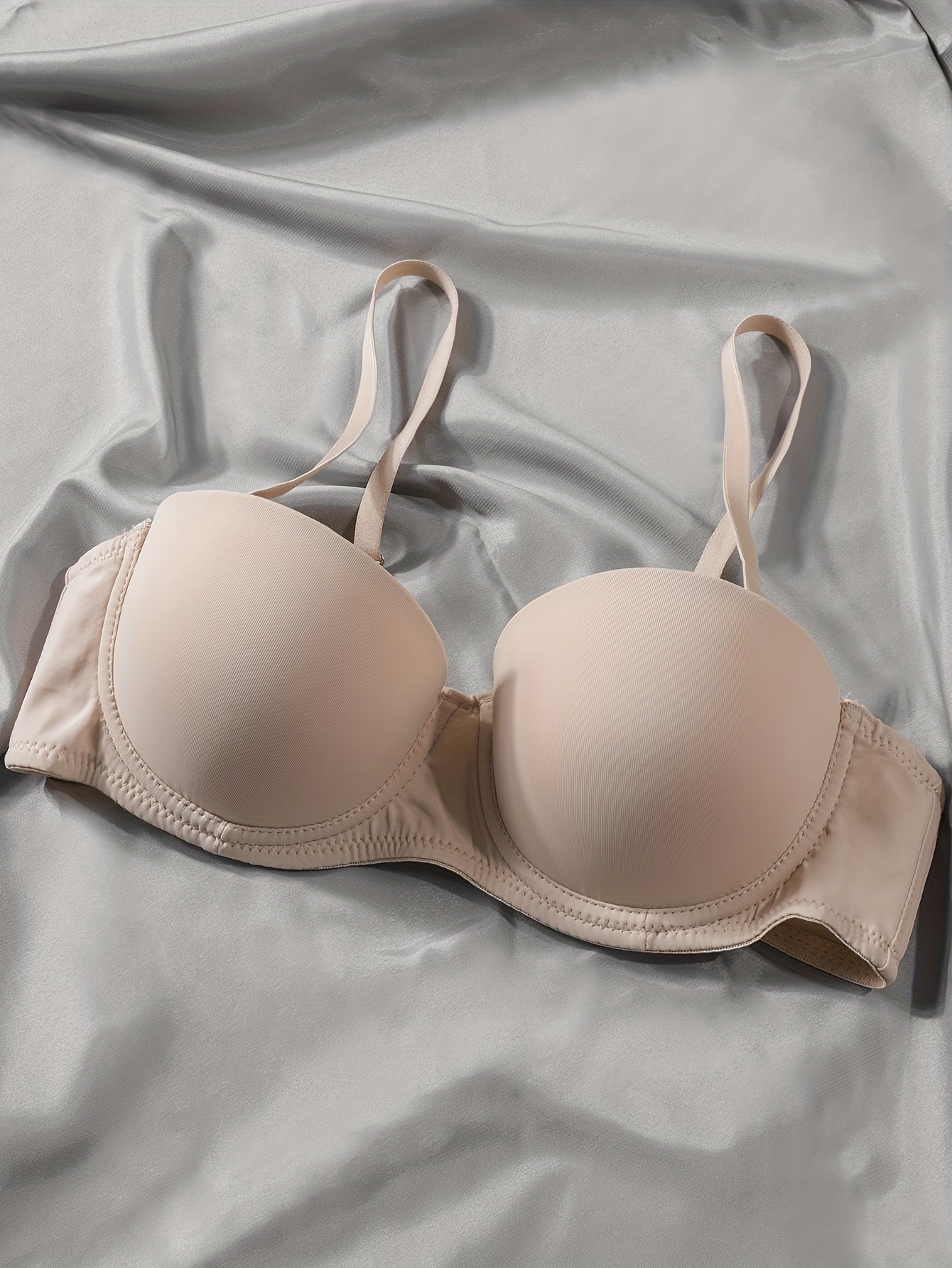 3pcs Solid T Shirt Bras Push Up Bra Women's Lingerie