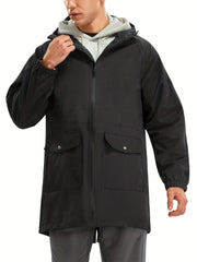 Men's Waterproof Hooded Rain Jacket for Outdoor Activities