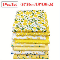 8pcs Cotton Twill Fabric Set for Bed Sheet Duvet Cover Decor