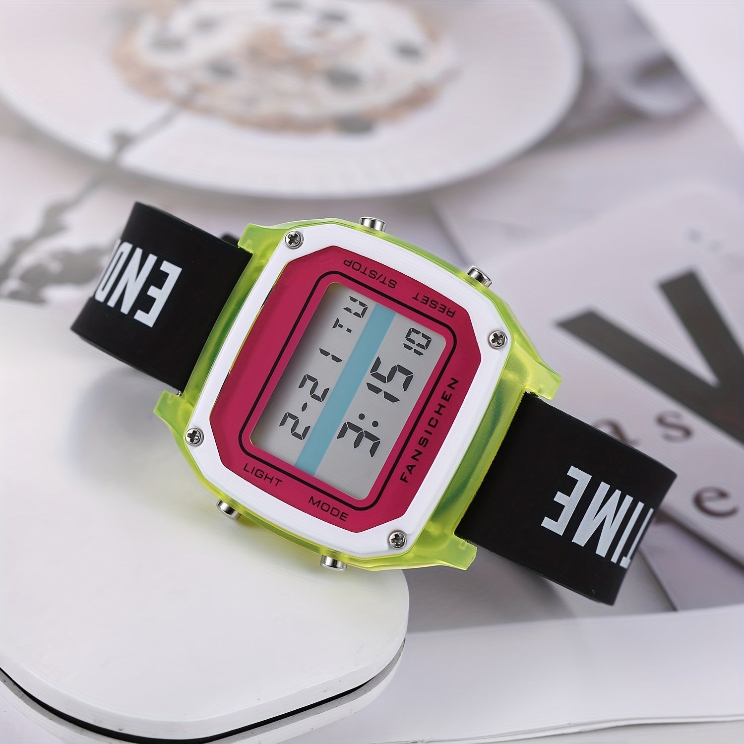 Digital Watch Silicone Strap LED Display Time Date