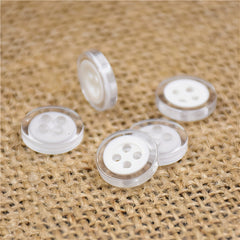 10PCS Resin Button Oil Printing Wide Side Four Eyes Button