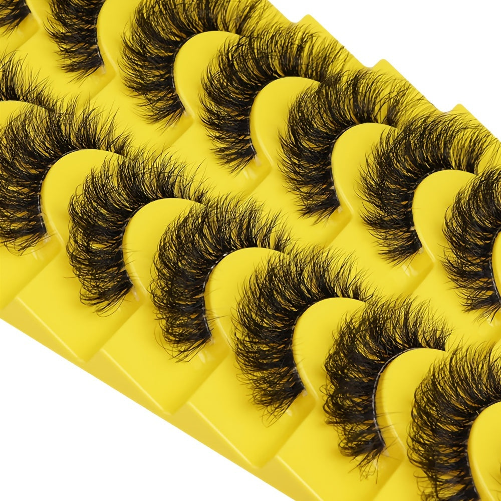 10 Pairs 3D Faux Mink Fluffy Wispy False Eyelashes