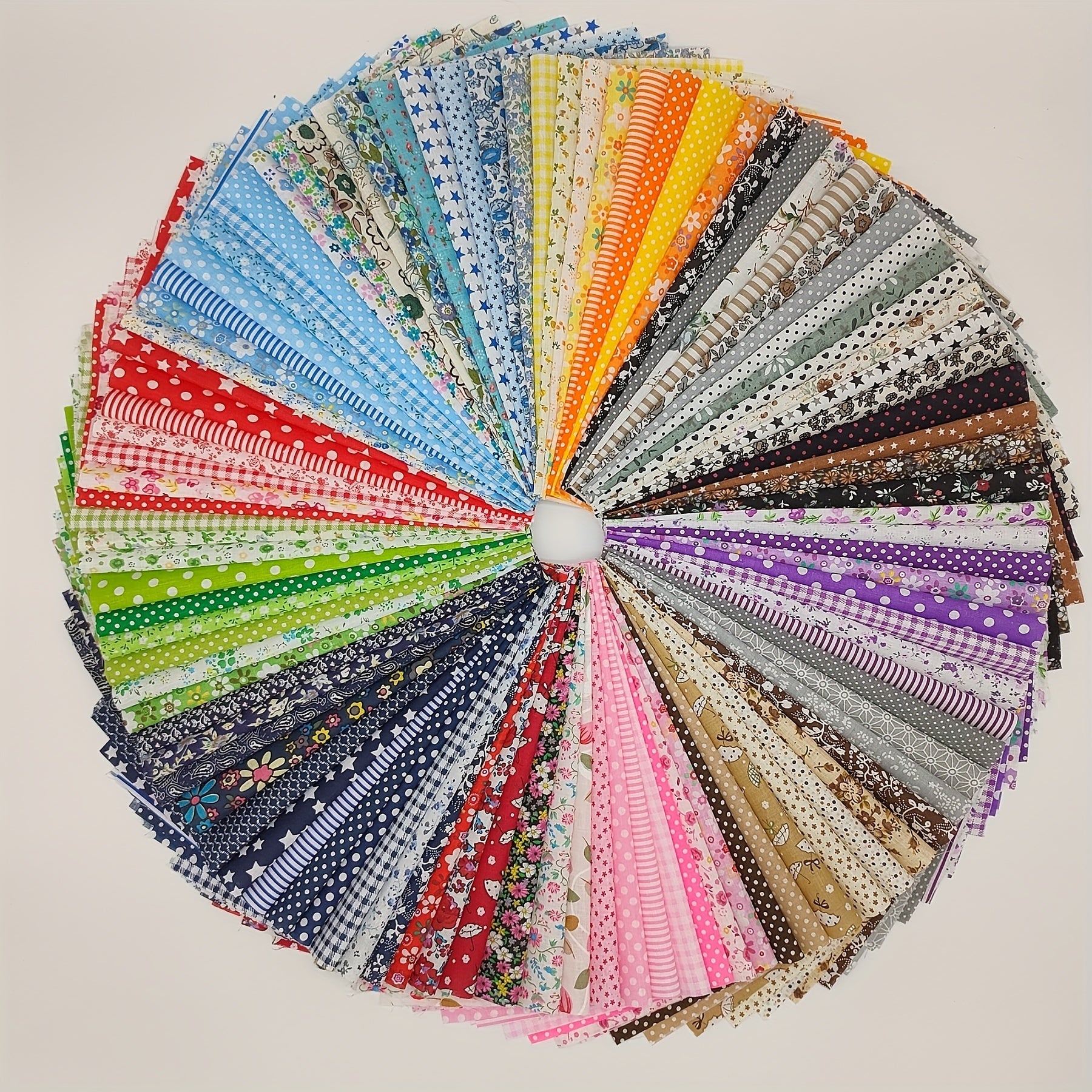 100pcs Cotton Patchwork Fabric Flowers for Sewing Quilting Crafting