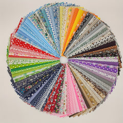 100pcs Cotton Patchwork Fabric Flowers for Sewing Quilting Crafting