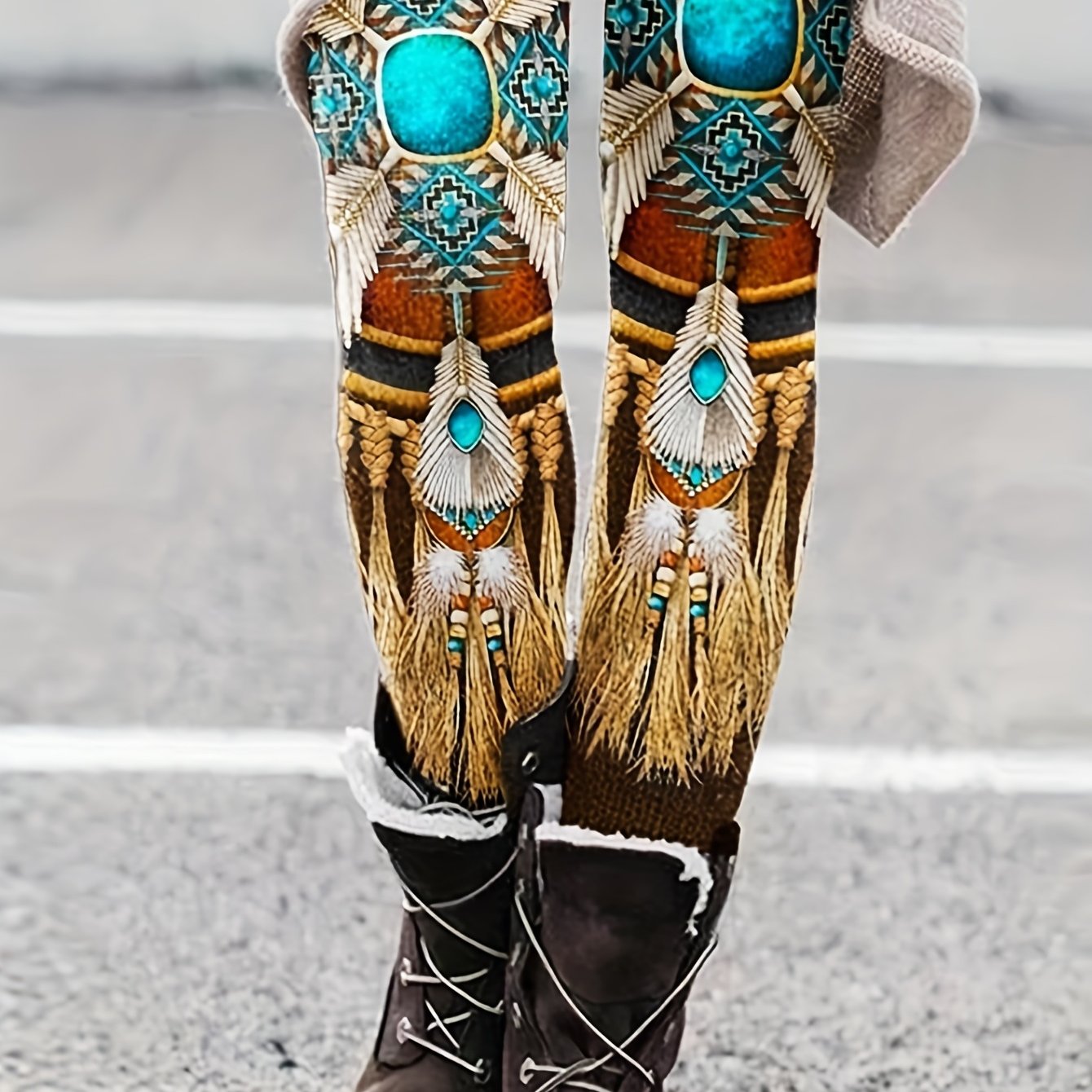 Boho High Waist Leggings for Women