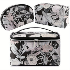 3pcs Large Waterproof Marble Cosmetic Bag Set Organizer Toiletry Bags