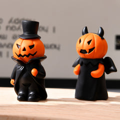 Halloween Pumpkin Figurines Set Resin Collectible Statuettes