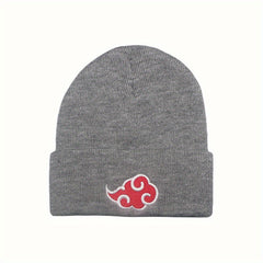 Red Cloud Embroidery Woolen Pullover Hat