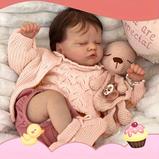 Soft Touch 48 Reborn Baby Doll Lifelike Sleeping Doll with Visible Veins