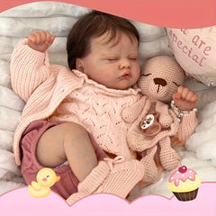 Soft Touch 48 Reborn Baby Doll Lifelike Sleeping Doll with Visible Veins