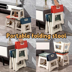 Portable Plastic Folding Stool for Indoor/Outdoor Use