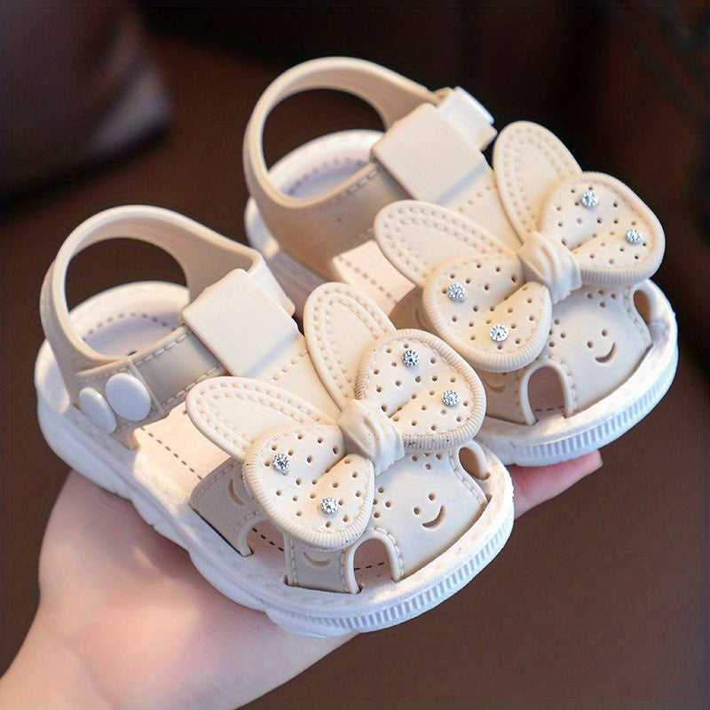 Bunny Bow Kids Sandals Comfortable Secure Buckle Closure