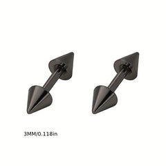 Stainless Steel Cone Earrings Double Pointed Piercing Jewelry