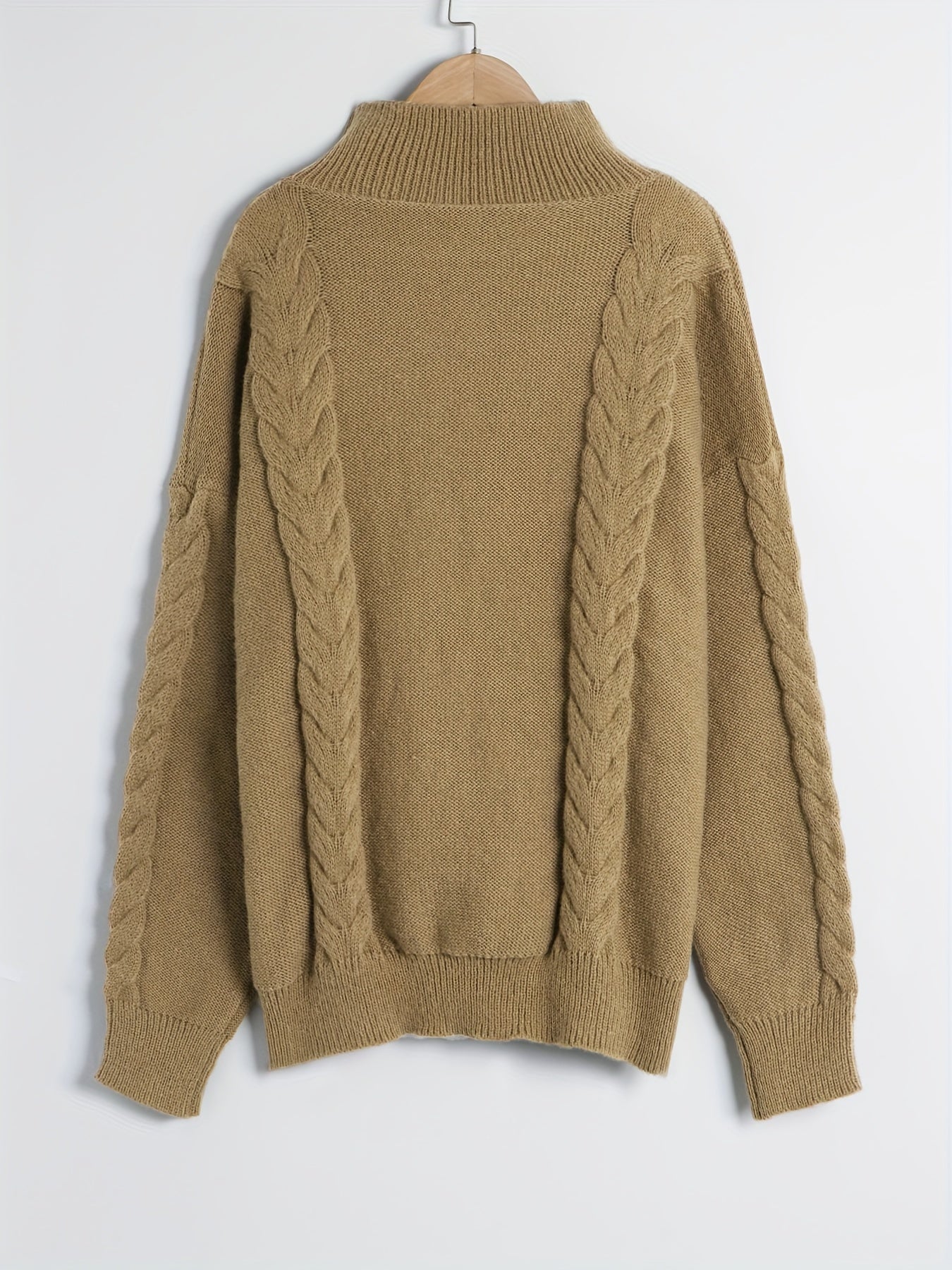 Cable Long Sleeve High Neck Jumper