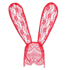 Halloween Lace Bunny Rabbit Ears Veil Mask Costume Party Roleplay