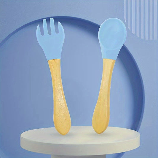 Safe Silicone Baby Fork Spoon Set
