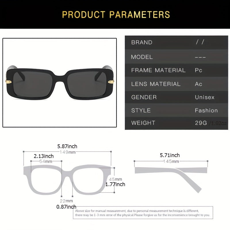 Rectangle Sunglasses Women Retro Outdoor Shades Classic Vintage Driving Sun Glas