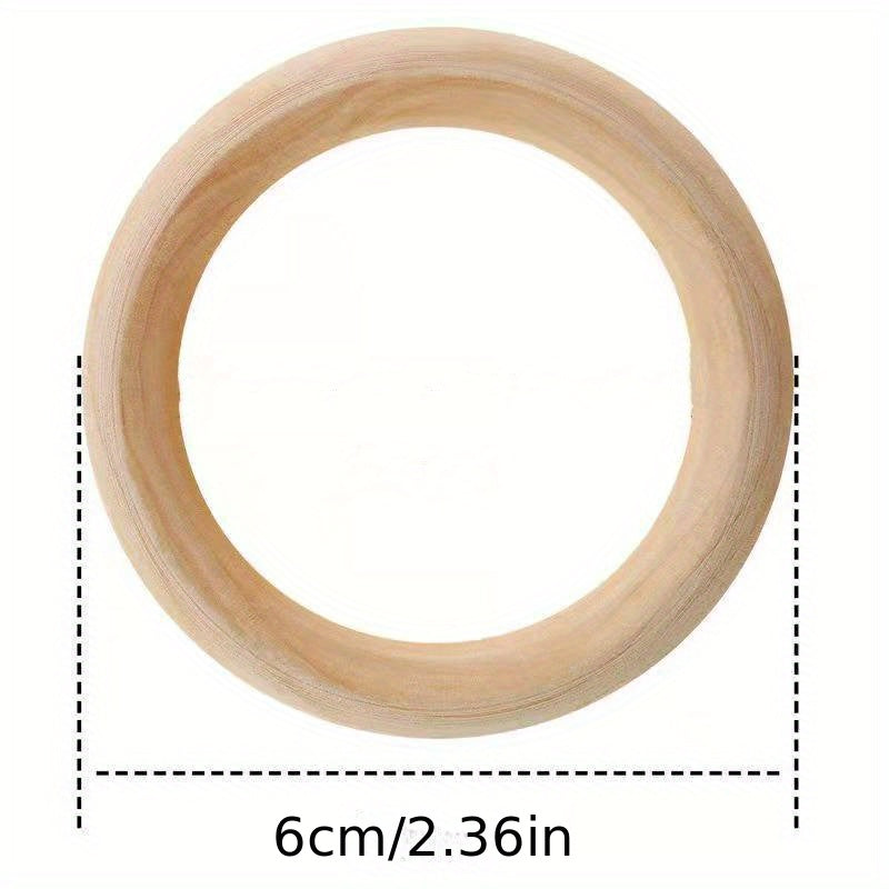 6pcs Wooden Curtain Rings DIY Jewelry Making