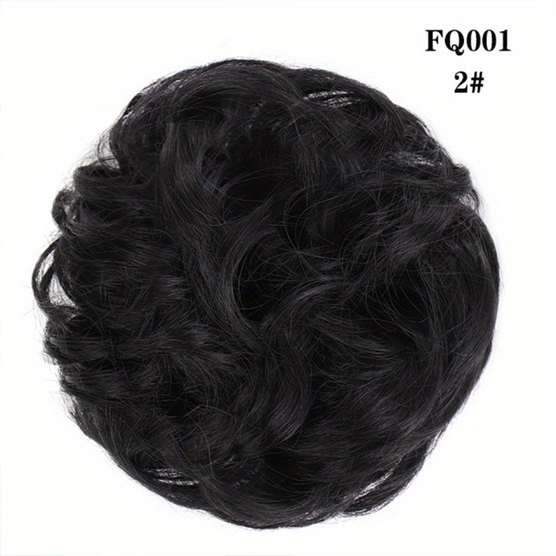 Curly Synthetic Messy Chignon Brown Hair Bun