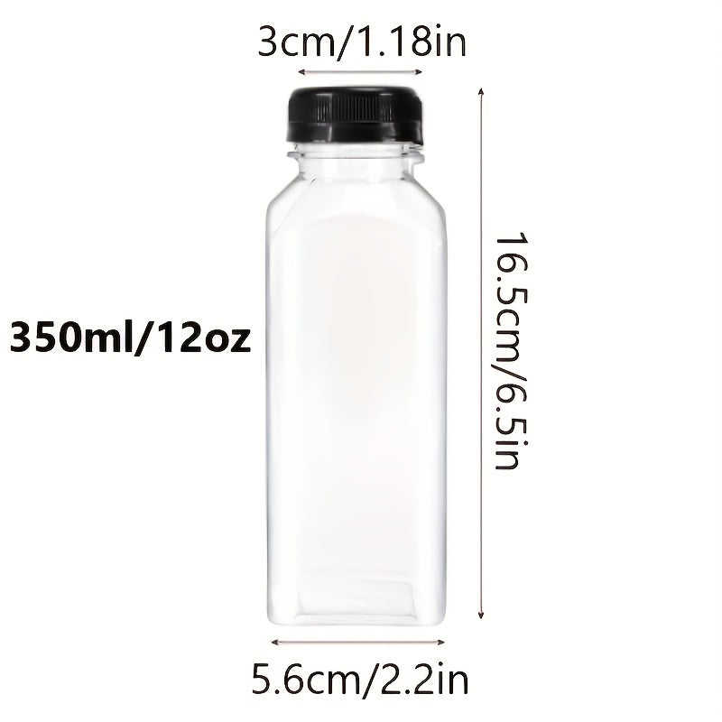 5pcs Clear Plastic Juice Bottles Leak Proof Large Capacity Beverage Containers