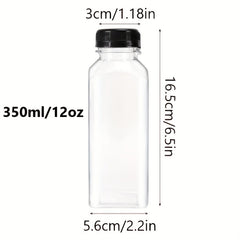5pcs Clear Plastic Juice Bottles Leak Proof Large Capacity Beverage Containers